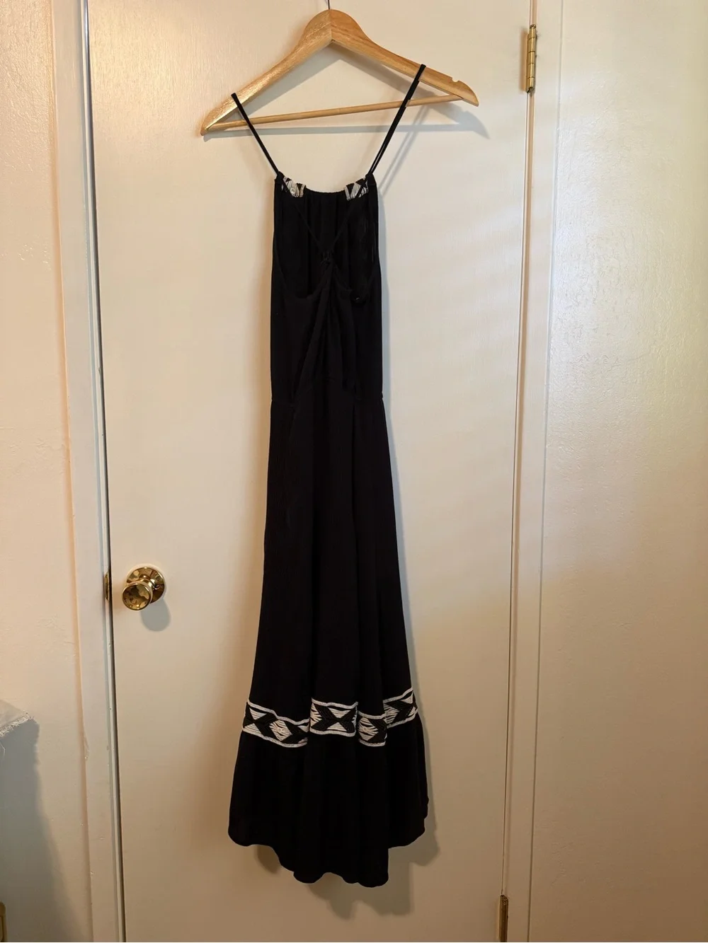 ELLA MOSS Black Embroidered Halter Maxi Dress - Picture 3 of 5